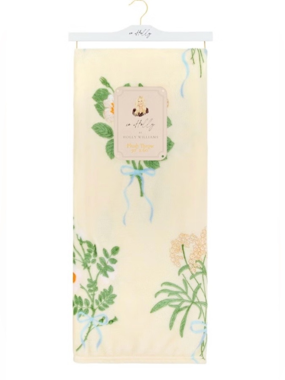 xo Holly by Holly Williams Printed Decorative Plush Throw Blanket, 50x60 NEW